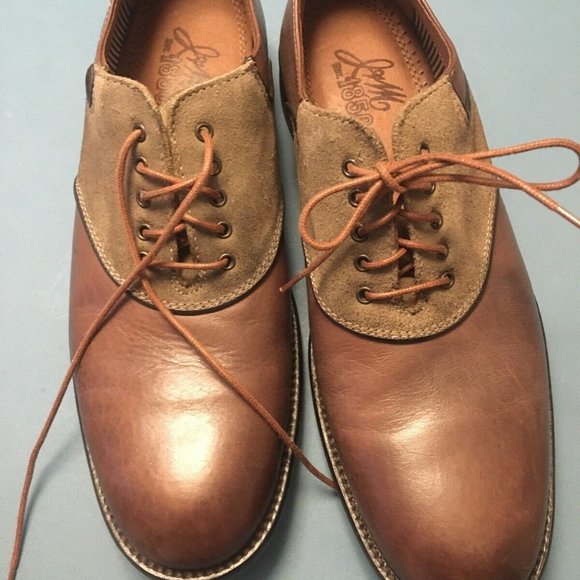 J&M 1850 Johnston & Murphy Brown Leather Suede Oxford Shoes Mens 8M 20-3676 Johnston & Murphy J&M 1850 Brown Leather Suede Oxford Shoes  main image 3